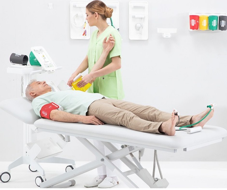 TBI-Durchblutungsmessung (Zehen-Arm-Index) zur Gefäßdiagnostik – Quelle: Sanitas
